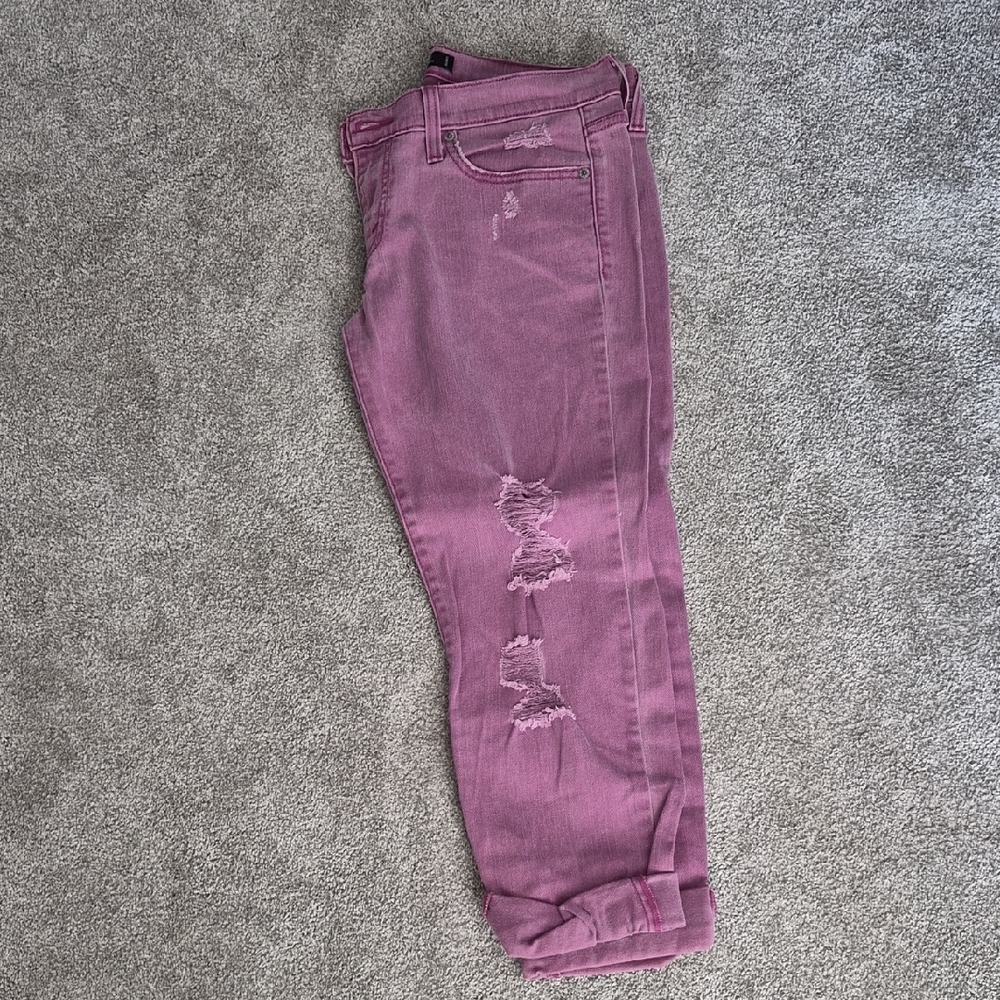 Levi's Distressed Rose-Pink Boyfriend Jeans - Picture 7 of 8